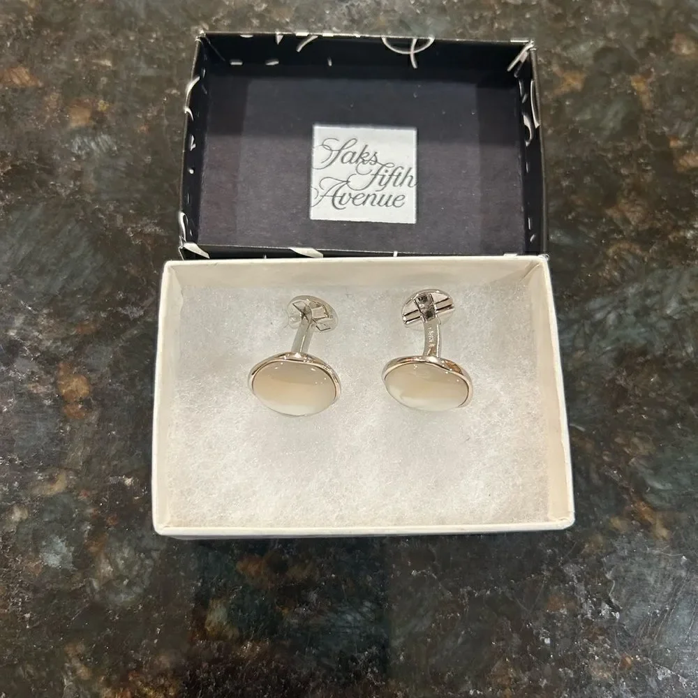 Men’s Ox and Bull , mother of pearl stainless cufflinks